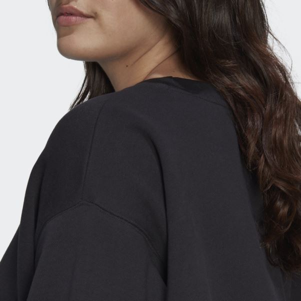Sweat Adidas Trèfle Crew Noir (grande Taille)