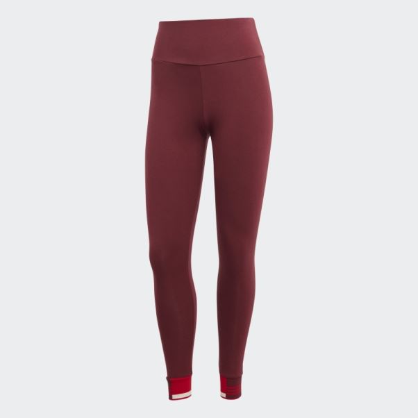 Legging Bord Côte Adidas Rouge