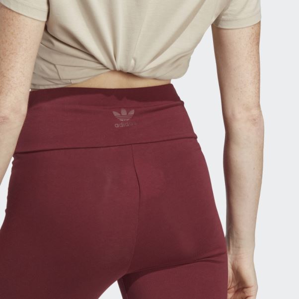 Legging Bord Côte Adidas Rouge
