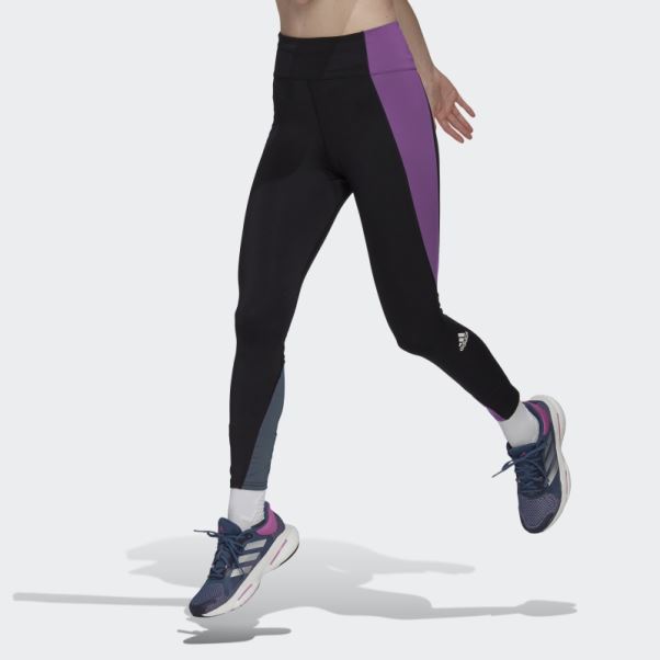 Adidas Leggings 7/8 Noir à Blocs De Couleurs