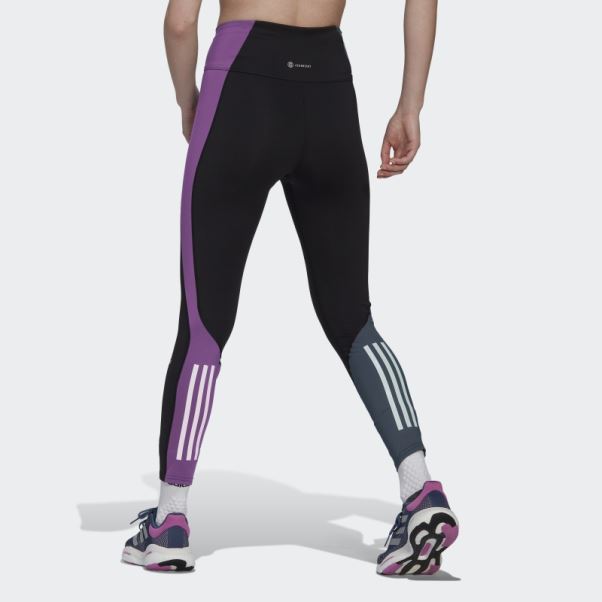 Adidas Leggings 7/8 Noir à Blocs De Couleurs