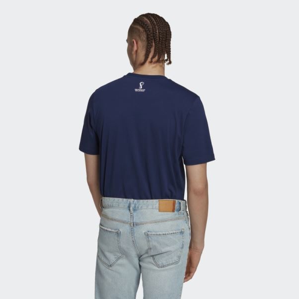 Tee Shirt Bleu Marine Coupe Du Monde Fifa 2022 Japon Adidas