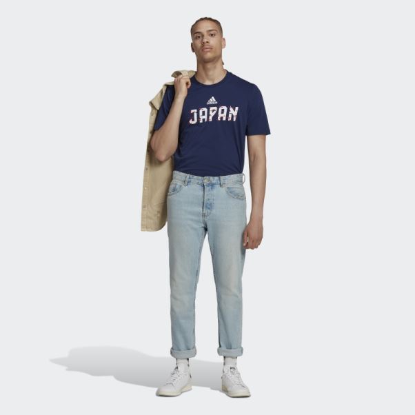 Tee Shirt Bleu Marine Coupe Du Monde Fifa 2022 Japon Adidas