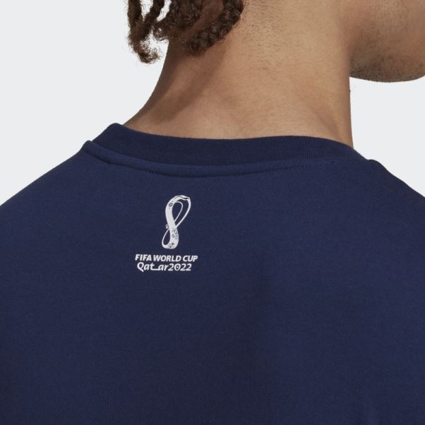 Tee Shirt Bleu Marine Coupe Du Monde Fifa 2022 Japon Adidas