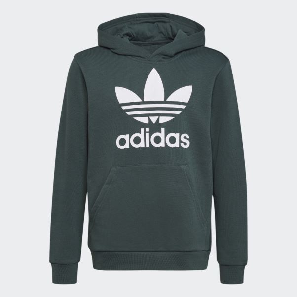 Sweat à Capuche Adidas Trèfle Vert Minéral