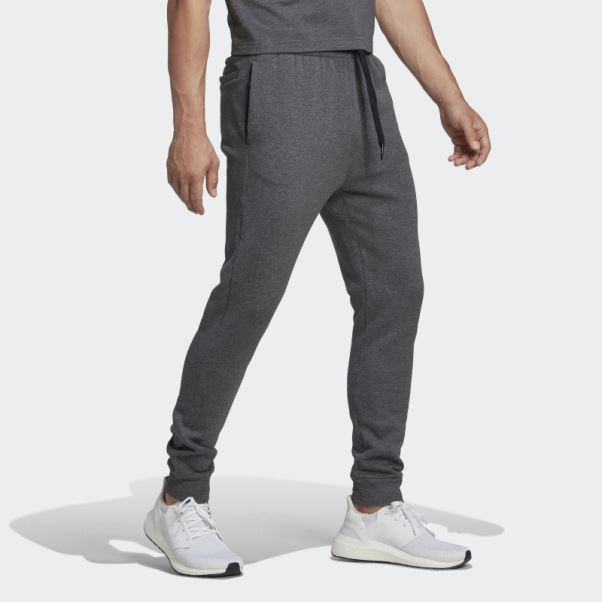 Pantalon Fuselé Regular En Molleton Gris Foncé Chiné Adidas