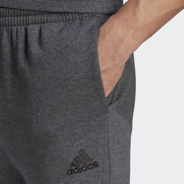 Pantalon Fuselé Regular En Molleton Gris Foncé Chiné Adidas