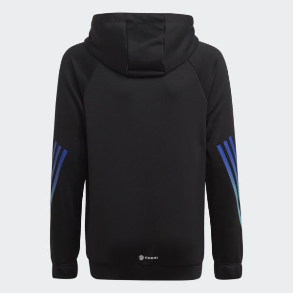 Sweat à Capuche Adidas Train Icones Aeroready 3 Bandes Noir