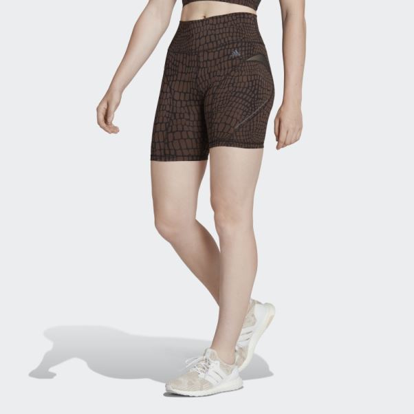 Short Cycliste Adidas Trainicons Croco Marron