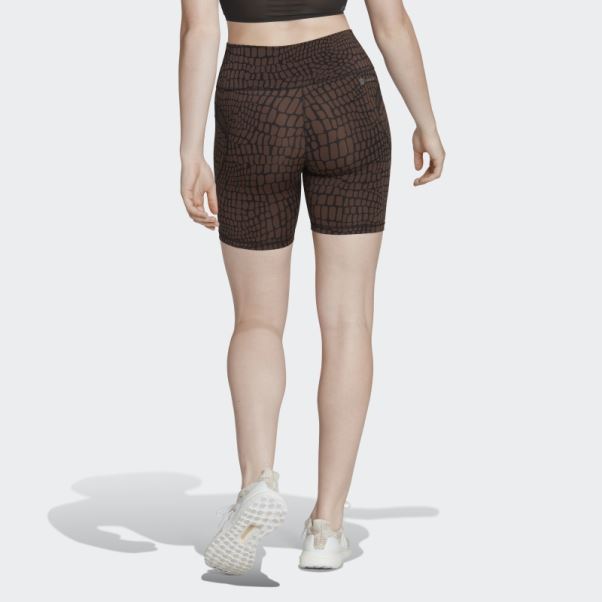 Short Cycliste Adidas Trainicons Croco Marron