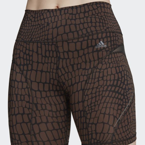 Short Cycliste Adidas Trainicons Croco Marron