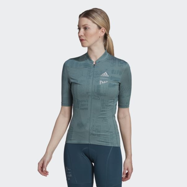 Maillot Cycliste Manches Courtes The Parley Hazy Emerald Adidas