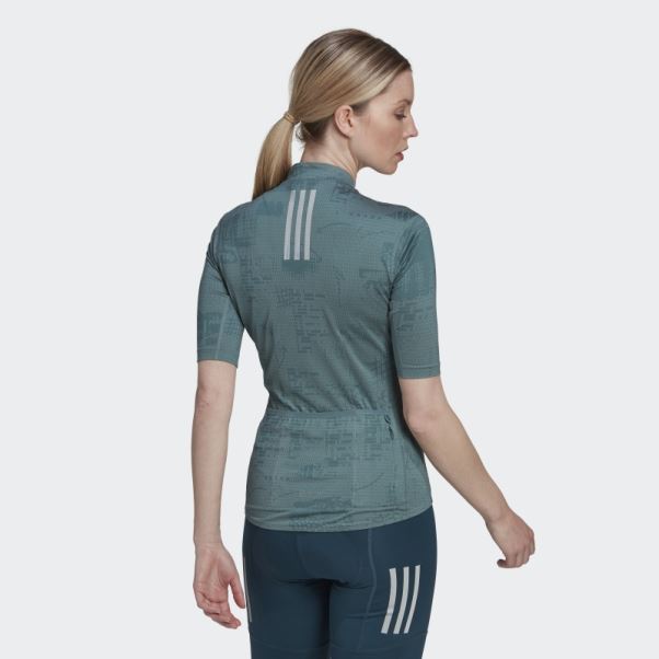 Maillot Cycliste Manches Courtes The Parley Hazy Emerald Adidas