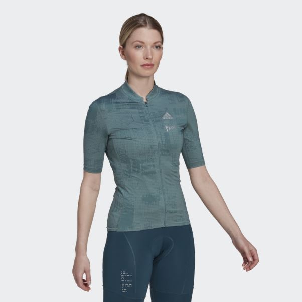 Maillot Cycliste Manches Courtes The Parley Hazy Emerald Adidas