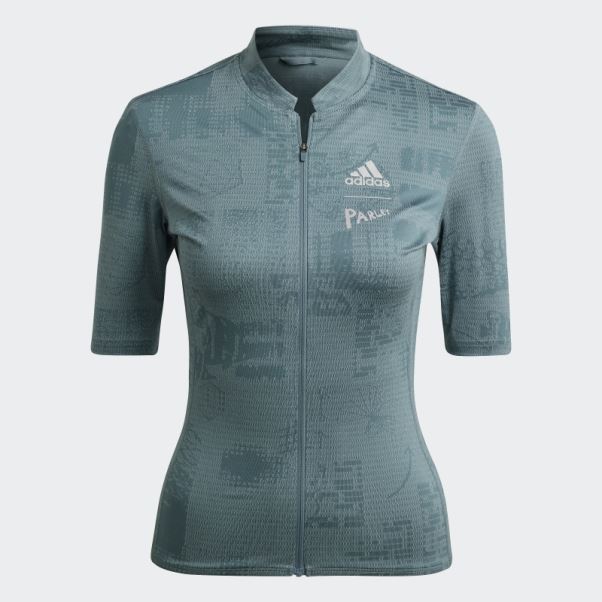 Maillot Cycliste Manches Courtes The Parley Hazy Emerald Adidas