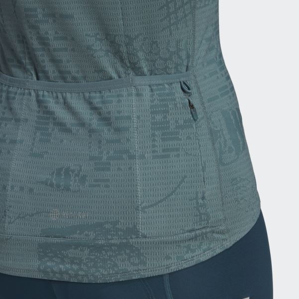 Maillot Cycliste Manches Courtes The Parley Hazy Emerald Adidas