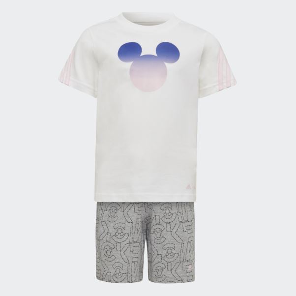 Adidas X Disney Mickey Mouse Ensemble D'été Mode Blanc