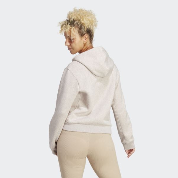 Sweat à Capuche Entièrement Zippé En Polaire All Szn Adidas Taupe Mel