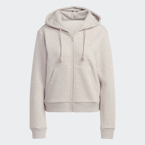 Adidas Sweat à Capuche Zippé All Szn Fleece Taupe Mel