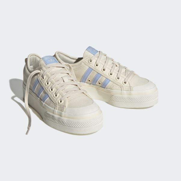 Adidas Nizza Plate-forme Chaussures Bleu Aube