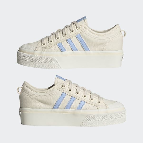 Adidas Nizza Plate-forme Chaussures Bleu Aube