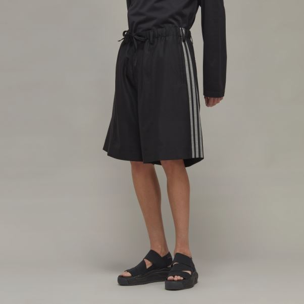 Y-3 Short Ajusté En Laine Raffinée à 3 Bandes Adidas