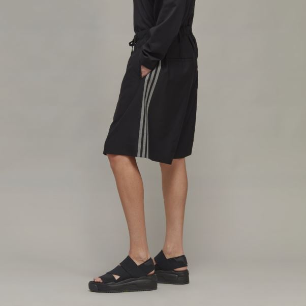 Y-3 Short Ajusté En Laine Raffinée à 3 Bandes Adidas