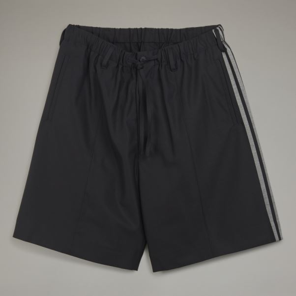 Y-3 Short Ajusté En Laine Raffinée à 3 Bandes Adidas
