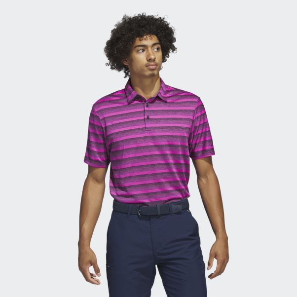 Polo Rayé Bicolore Adidas Noir