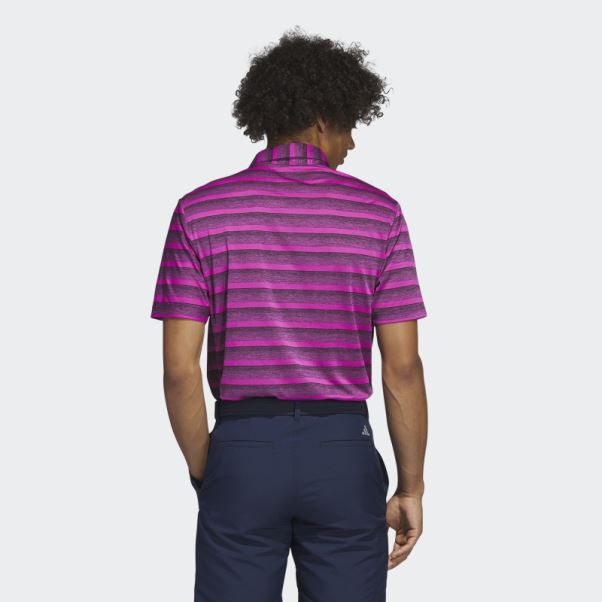 Polo Rayé Bicolore Adidas Noir