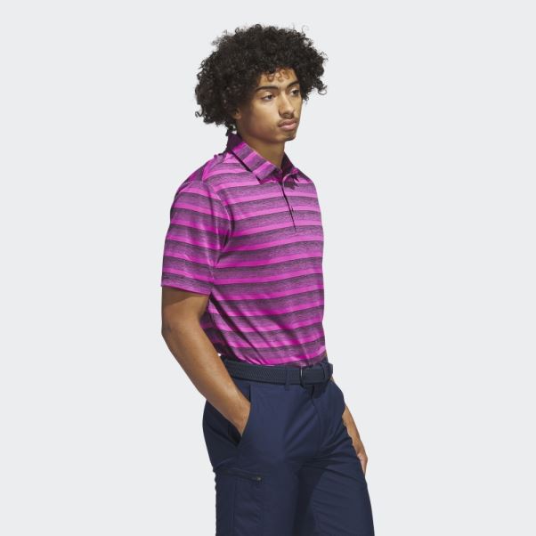 Polo Rayé Bicolore Adidas Noir