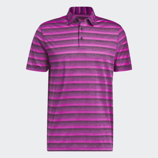 Polo Rayé Bicolore Adidas Noir