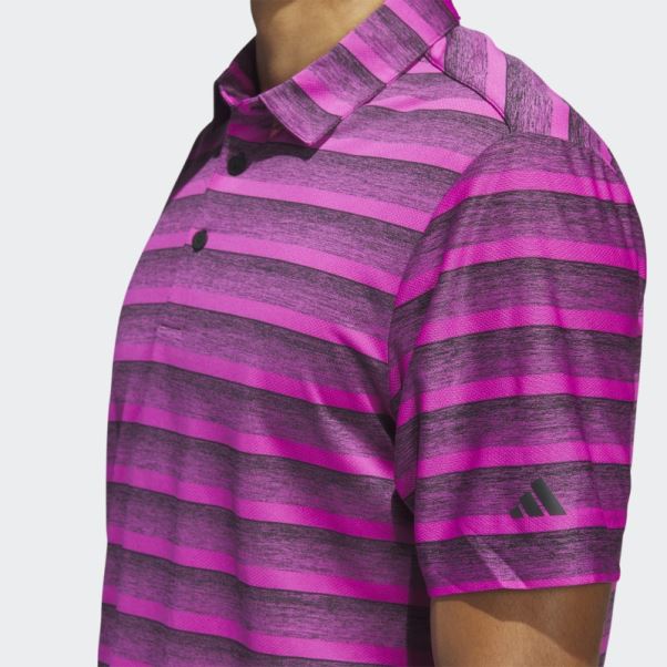 Polo Rayé Bicolore Adidas Noir
