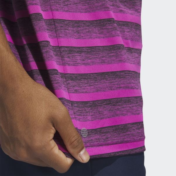 Polo Rayé Bicolore Adidas Noir