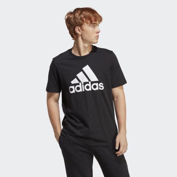 T-shirt à Gros Logo Adidas Essentials En Jersey Noir