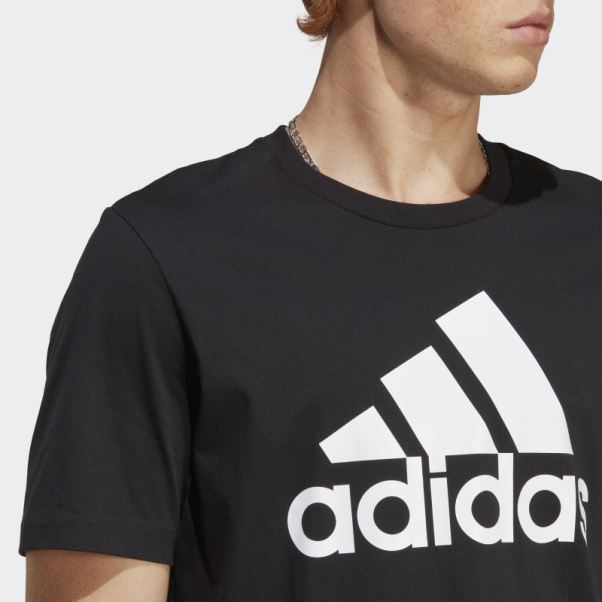 T-shirt Essentiel En Jersey Avec Gros Logo Adidas Noir