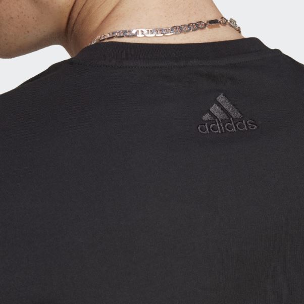 T-shirt Essentiel En Jersey Avec Gros Logo Adidas Noir