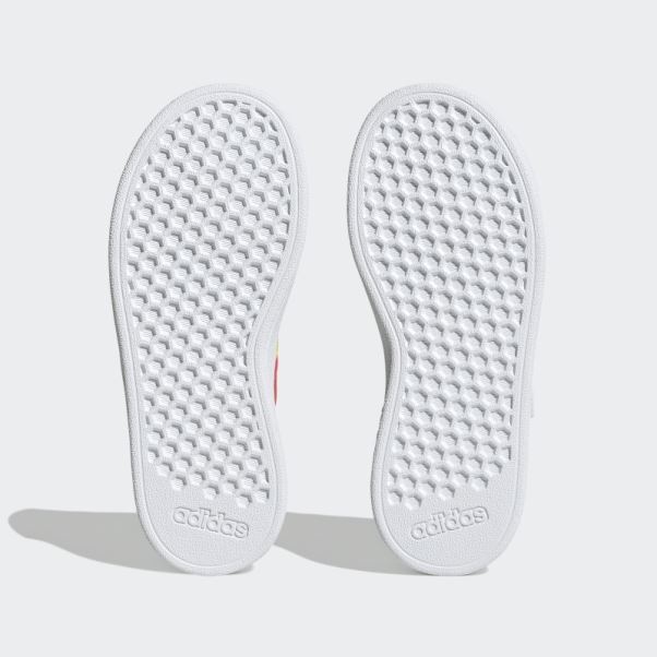 Adidas Grand Court Sustainable Lifestyle Court Chaussures à Lacets élastiques Et Sangle Supérieure Orange Vif
