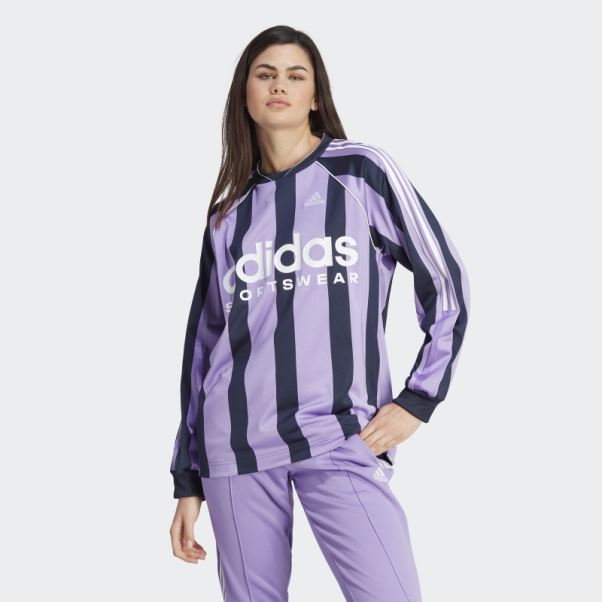 Maillot Manches Longues Adidas Jacquard Violet