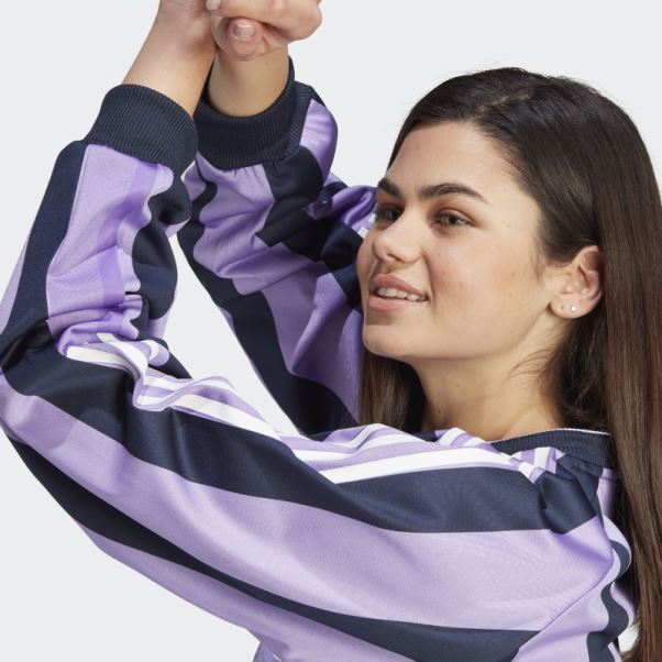 Maillot Jacquard Manches Longues Adidas Violet