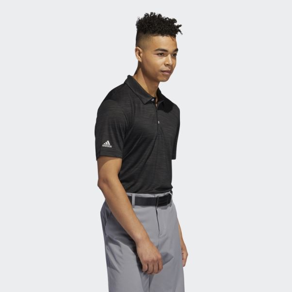 Polo Strié Noir Chiné Adidas