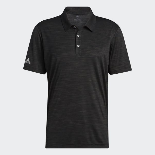 Polo Strié Noir Chiné Adidas