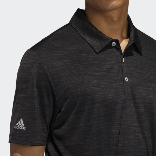 Polo Strié Noir Chiné Adidas