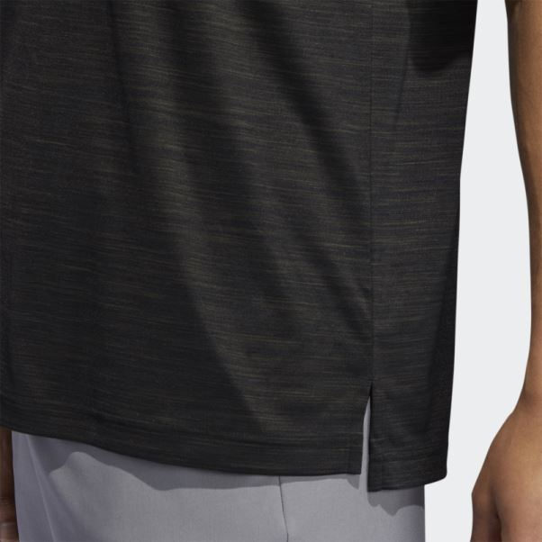 Polo Strié Noir Chiné Adidas
