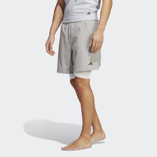 Short Adidas Yoga Training 2-en-1 Gris Uni Mgh