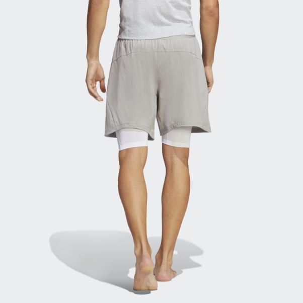 Short Adidas Yoga Training 2-en-1 Gris Uni Mgh