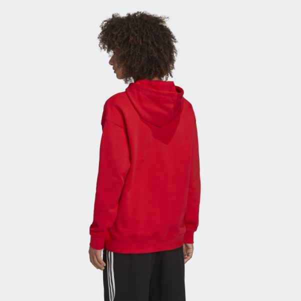 Sweat à Capuche Adidas Adicolor Trèfle Rouge Mode