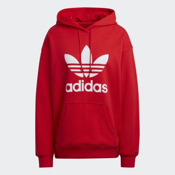 Sweat à Capuche Adidas Adicolor Trèfle Rouge Mode