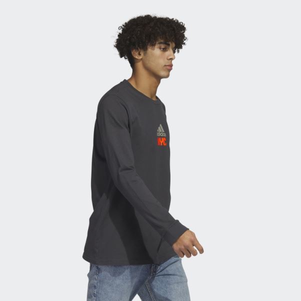 Adidas New York T-shirt Graphique à Manches Longues Carbone