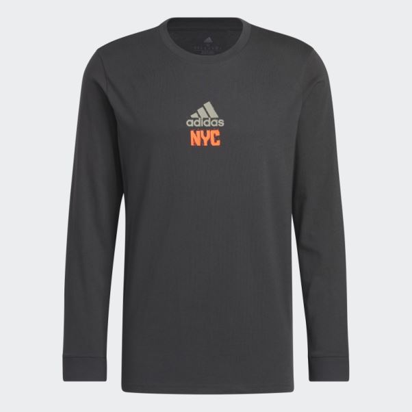 Adidas New York T-shirt Graphique à Manches Longues Carbone